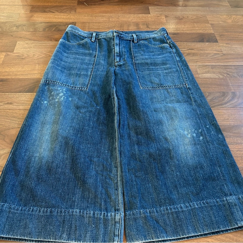 Citizens Of Humanity Indigo Cropped Wide-Leg Pants us 14